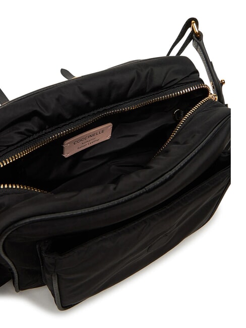 CAMPIONARIO - CAMPUS PUFFY NY Sac &agrave; bandouli&egrave;re en nylon et cuir Noir - Sacs pour Femme