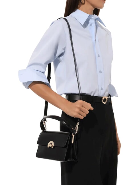 CAMPIONARIO - BINXIE SHINY CALF Mini sac &agrave; main avec bandouli&egrave;re Noir - Sacs pour Femme