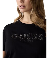 GUESS STUDS SCRIPT T-shirt &agrave; manches courtes jetbla - T-shirt - 5