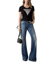 GUESS ZEBRA TRIANGLE T-shirt &agrave; manches courtes jetbla - T-shirt - 3
