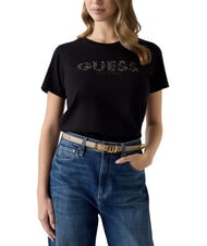 GUESS STUDS SCRIPT T-shirt &agrave; manches courtes jetbla - T-shirt - 2