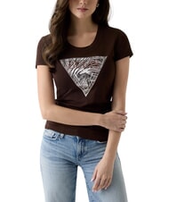 GUESS ZEBRA TRIANGLE T-shirt &agrave; manches courtes brun royal - T-shirt - 2
