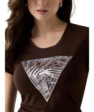 GUESS ZEBRA TRIANGLE T-shirt &agrave; manches courtes brun royal - T-shirt - 5