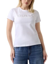 GUESS STUDS SCRIPT T-shirt &agrave; manches courtes blanc pur - T-shirt - 2
