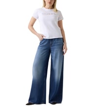 GUESS STUDS SCRIPT T-shirt &agrave; manches courtes blanc pur - T-shirt - 4