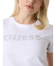 GUESS STUDS SCRIPT T-shirt &agrave; manches courtes blanc pur - T-shirt - 5