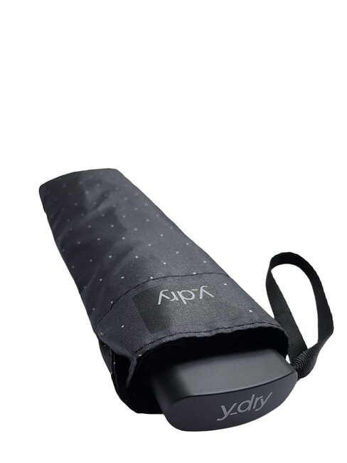 FAIR Parapluie manuel, poign&eacute;e plate pois noirs fonc&eacute;s - Parapluies