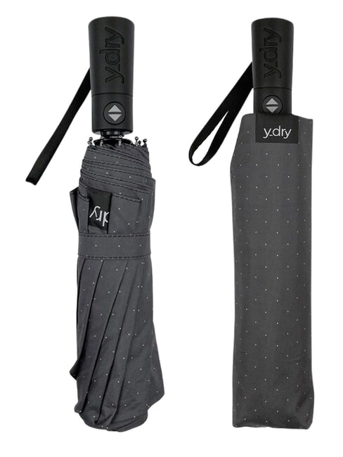 DANDY Parapluie pliant automatique pois noirs fonc&eacute;s - Parapluies