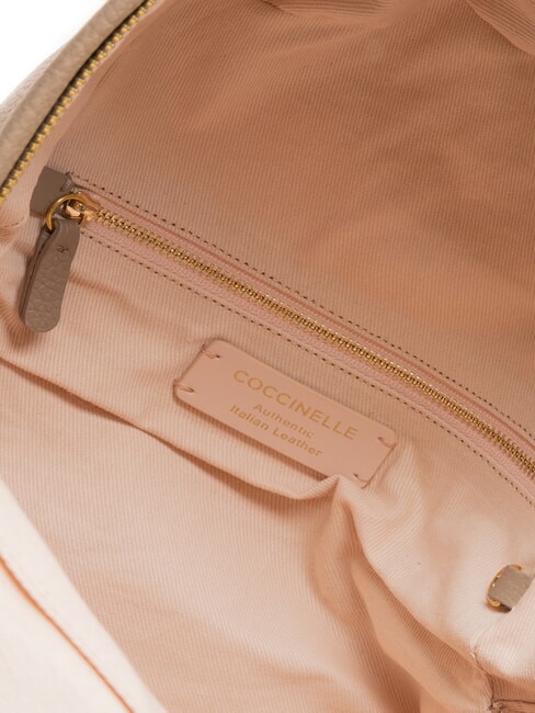 JINNY Sac &agrave; dos en cuir taupe chaud - Sacs pour Femme