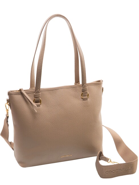 MARINA Sac de courses en cuir taupe chaud - Sacs pour Femme