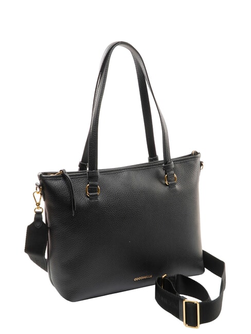 MARINA Sac de courses en cuir Noir - Sacs pour Femme