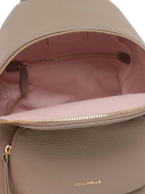 CHARLOTTE Sac &agrave; dos en cuir taupe chaud - Sacs pour Femme