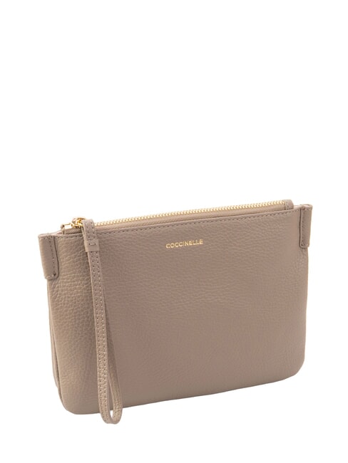 LORINE pochette en cuir taupe chaud - Sacs pour Femme