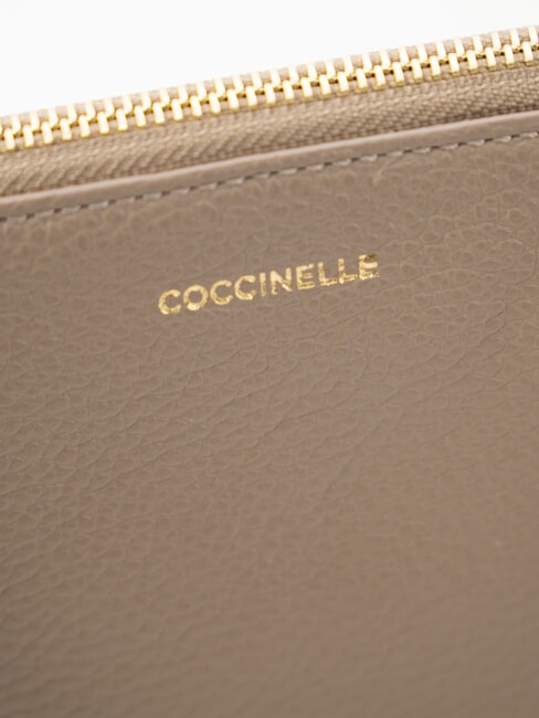 LORINE pochette en cuir taupe chaud - Sacs pour Femme