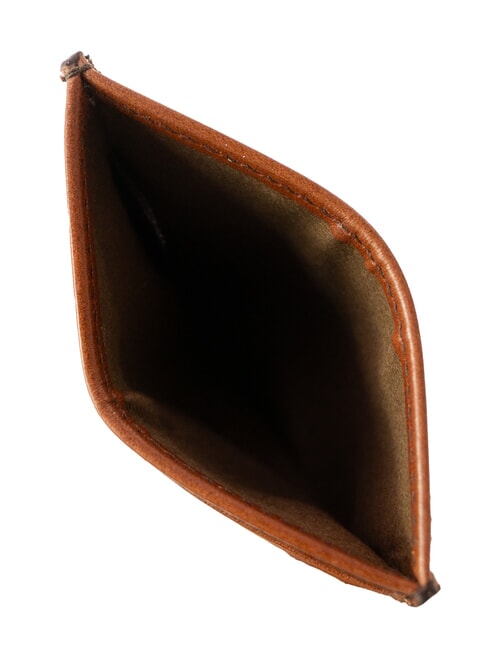 BIAGIO porte-cartes en cuir plat brun 14/ruth&eacute;nium palladium - Portefeuilles Homme