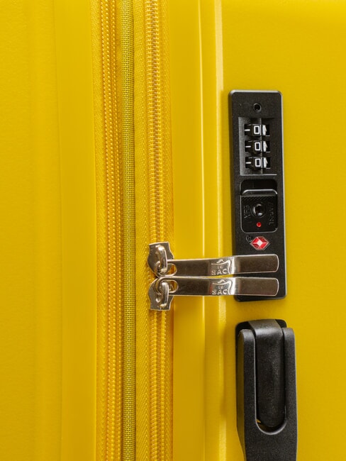 SLIDE Ensemble cabine + extensible moyen et grand, ultra-r&eacute;sistant jaune clair - Ensemble Valises