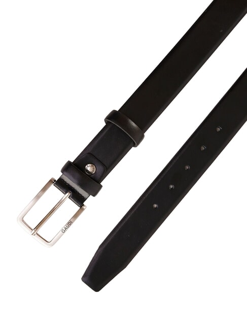 BRIDGE Ceinture en cuir courb&eacute;e NOIR - Ceintures