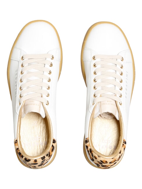 J CONNORS Baskets sole miel l&eacute;opard blanche - Chaussures Femme