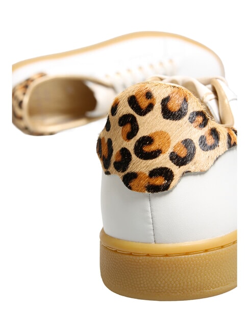J CONNORS Baskets sole miel l&eacute;opard blanche - Chaussures Femme