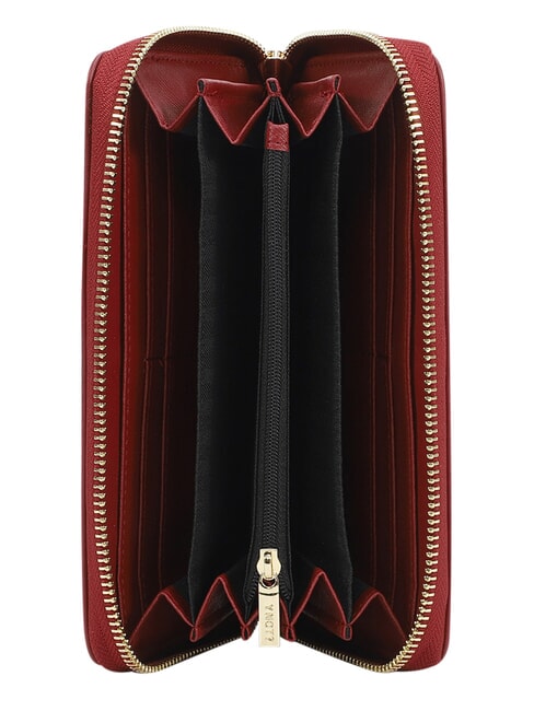 LADY Grand portefeuille zipp&eacute; cerise - Portefeuilles Femme