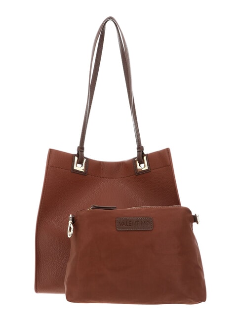 POST RE Sac shopping avec pochette cuir/marron fonc&eacute; - Sacs pour Femme