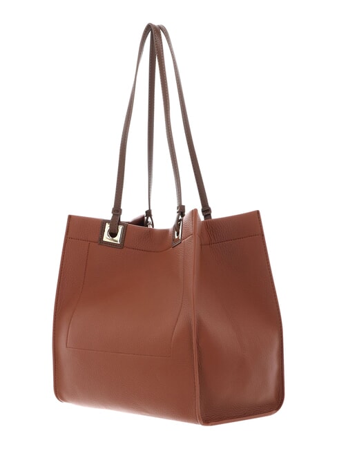POST RE Sac shopping avec pochette cuir/marron fonc&eacute; - Sacs pour Femme