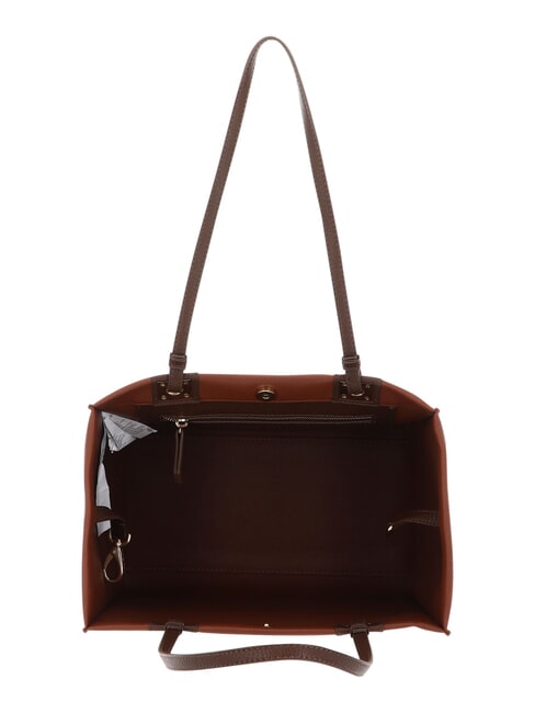 POST RE Sac shopping avec pochette cuir/marron fonc&eacute; - Sacs pour Femme