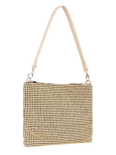NABILAH Pochette avec strass et bandouli&egrave;re or - Sacs pour Femme