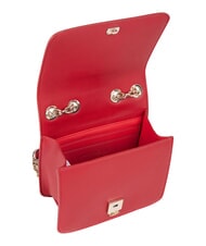 MARIO VALENTINO BRASS Mini sac bandouli&egrave;re &agrave; rabat rouge fonc&eacute; - Sacs pour Femme - 4