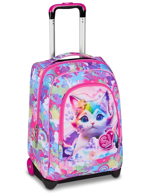 CUCCIOLI Sac &agrave; dos trolley &agrave; 2 roues, fixe fuxiafluo - Sacs &agrave; dos &agrave; roulettes