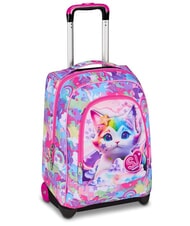 SJGANG CUCCIOLI Sac &agrave; dos trolley &agrave; 2 roues, fixe fuxiafluo - Sacs &agrave; dos &agrave; roulettes - 5