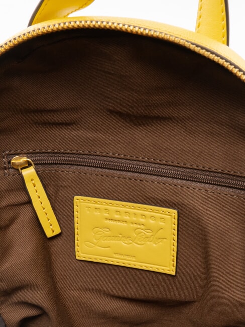 DOMITILLA Sac &agrave; dos en cuir jaune tournesol / or abb - Sacs pour Femme