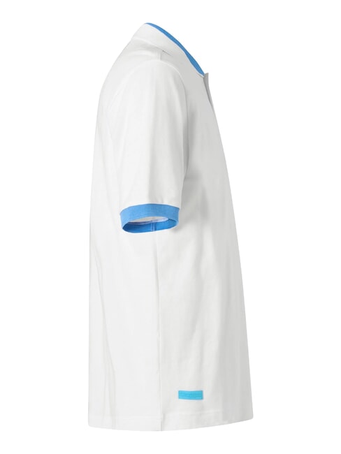 LOGO polo &agrave; manches courtes blanc - bleu n&eacute;on - chemise polo