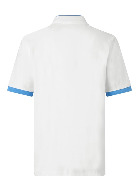 LOGO polo &agrave; manches courtes blanc - bleu n&eacute;on - chemise polo