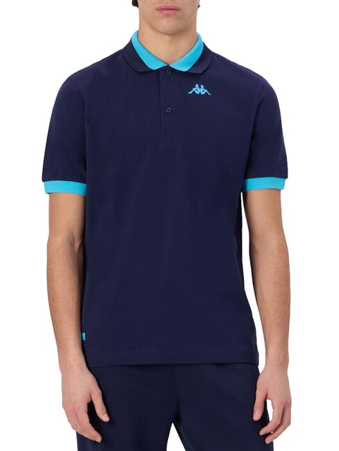 LOGO polo &agrave; manches courtes bleu marine - n&eacute;on b - chemise polo