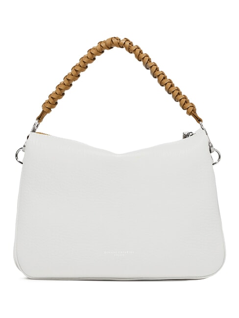 MIA Sac en cuir martel&eacute; avec bandouli&egrave;re nature blanche - Sacs pour Femme