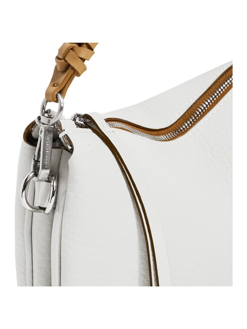 MIA Sac en cuir martel&eacute; avec bandouli&egrave;re nature blanche - Sacs pour Femme