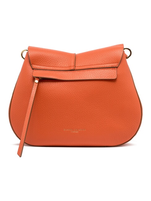 HELENA ROUND Sac en cuir avec double bandouli&egrave;re corail - Sacs pour Femme