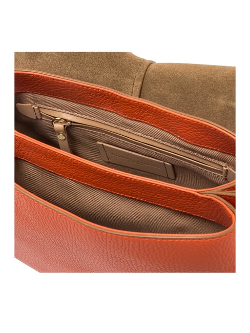 HELENA ROUND Sac en cuir avec double bandouli&egrave;re corail - Sacs pour Femme