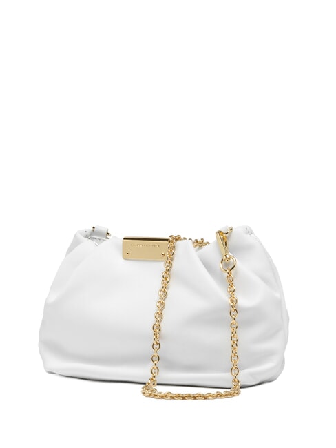 PERLA Pochette en cuir &agrave; cha&icirc;ne blanche - Sacs pour Femme