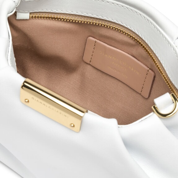 PERLA Pochette en cuir &agrave; cha&icirc;ne blanche - Sacs pour Femme