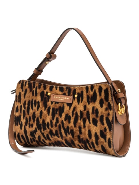 KEIRA Sac &agrave; main avec bandouli&egrave;re cuir de lynx - Sacs pour Femme