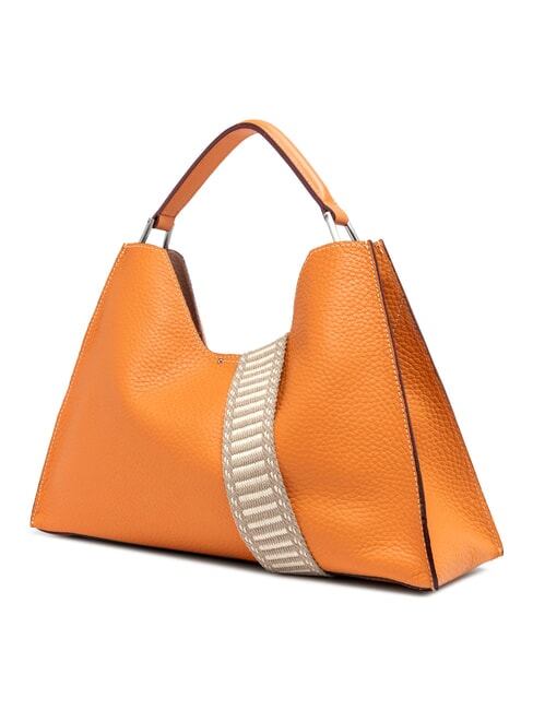 AURORA Sac &agrave; main en cuir avec pochette sable orange flamme - Sacs pour Femme