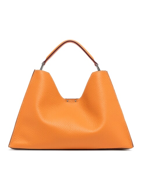 AURORA Sac &agrave; main en cuir avec pochette sable orange flamme - Sacs pour Femme
