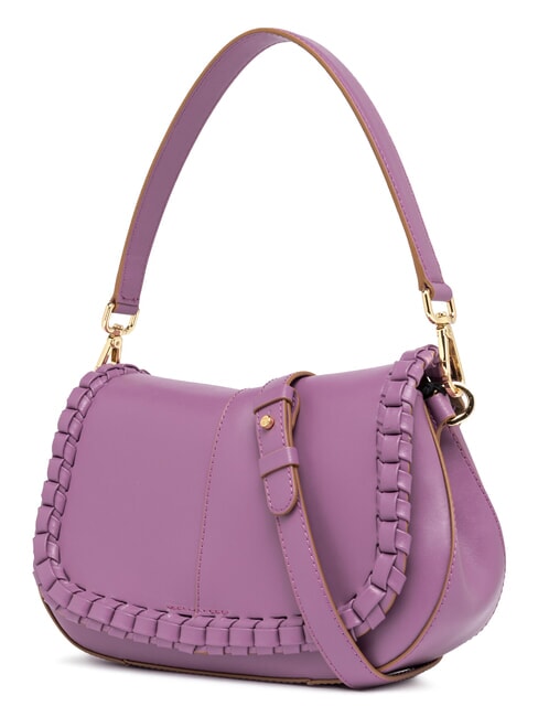 HELENA ROUND Sac en cuir &agrave; rabat Argyle violet - Sacs pour Femme