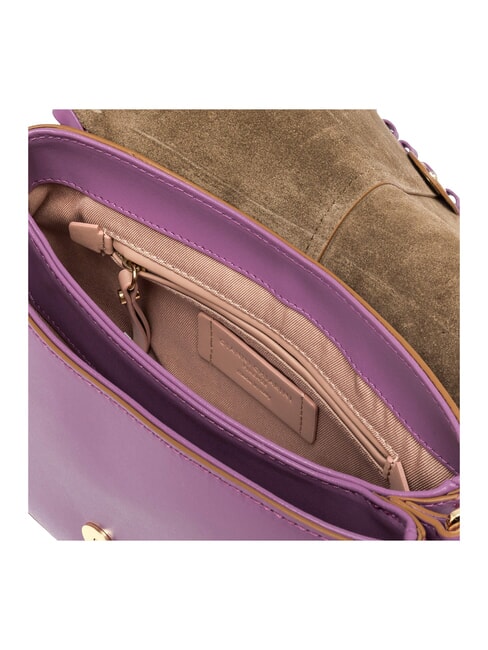 HELENA ROUND Sac en cuir &agrave; rabat Argyle violet - Sacs pour Femme