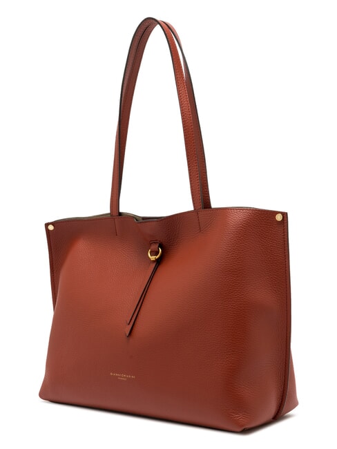EGLE Sac de courses en cuir rouge brique - Sacs pour Femme