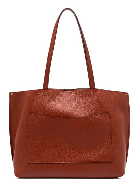 EGLE Sac de courses en cuir rouge brique - Sacs pour Femme