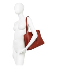 GIANNI CHIARINI EGLE Sac de courses en cuir rouge brique - Sacs pour Femme - 6