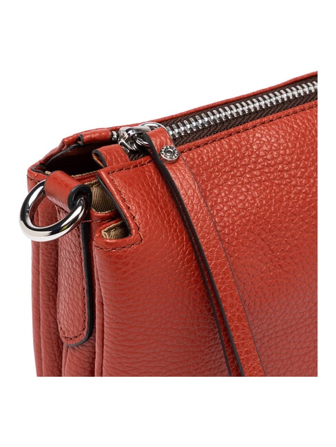 THREE  Mini sac bandouli&egrave;re, en cuir rouge brique - Sacs pour Femme